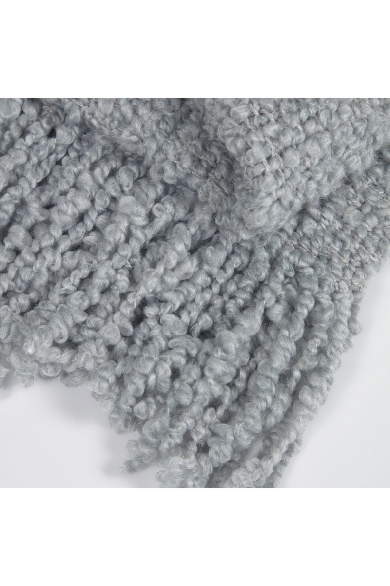 Rectangular Gray Tweed Fringed Blanket | La Forma Corel| Woodfurniture.com