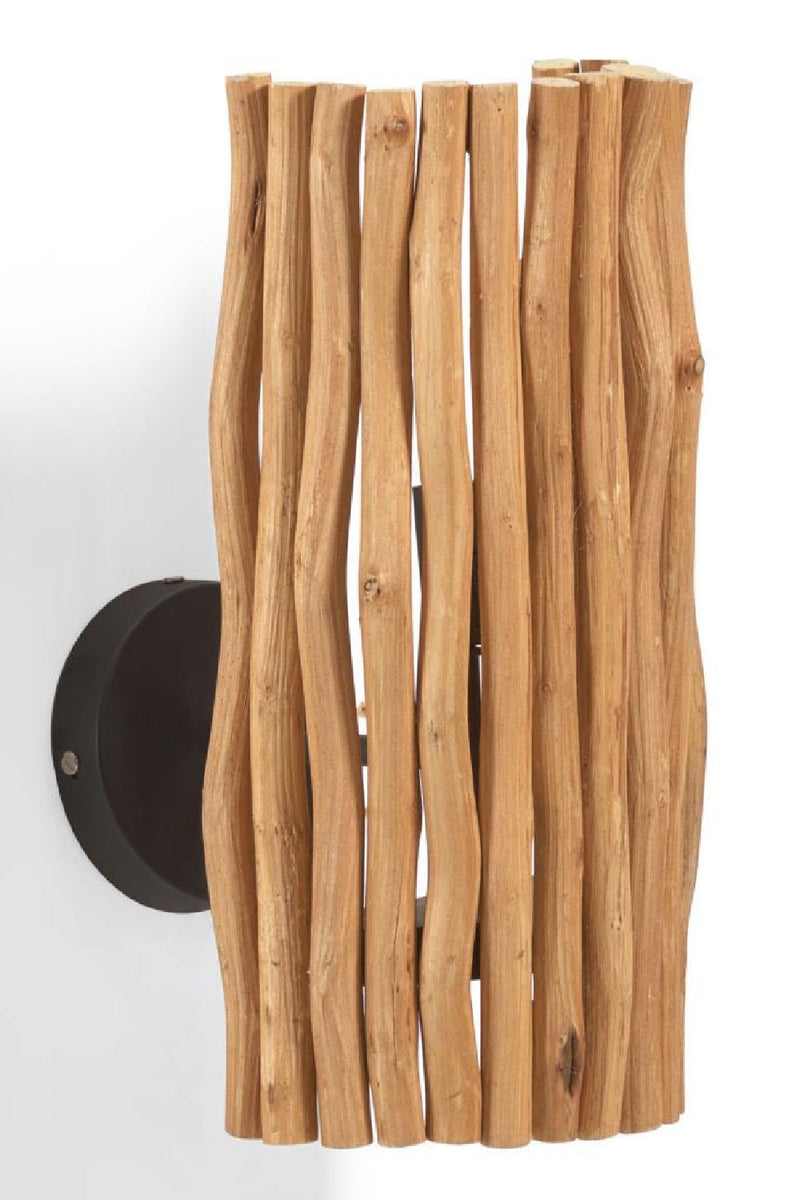 Natural Wooden Slats Wall Light | La Forma Crescencia | Woodfurniture.com