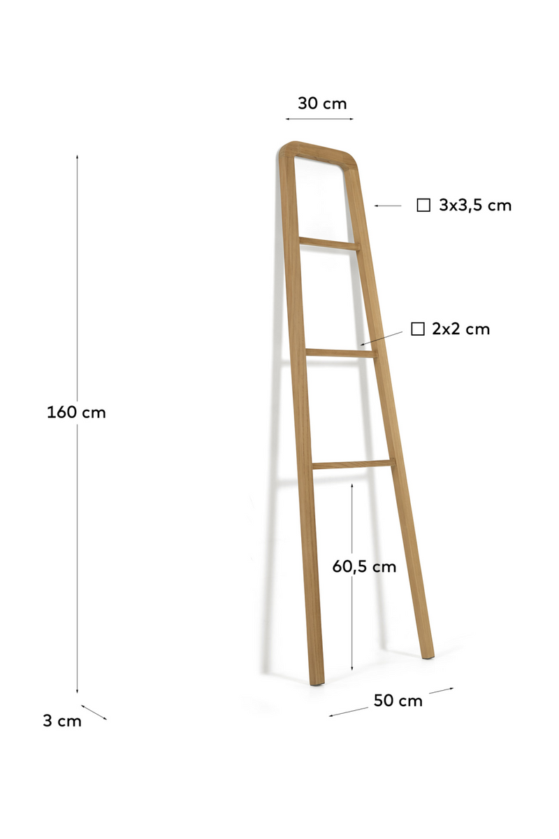 Staircase Teak Towel Rail | La Forma Uliana | Woodfurniture.com