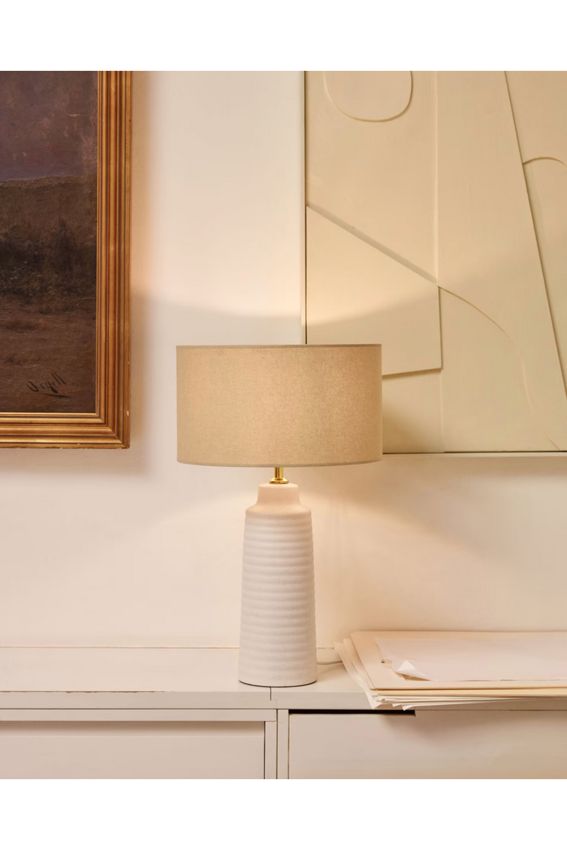 White Ceramic Table Lamp | La Forma Mijal | Woodfurniture.com