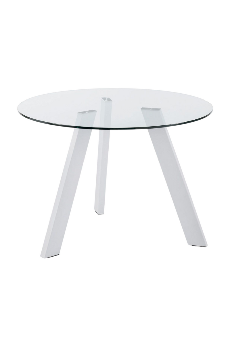 Clear Glass Round Table | La Forma Carib | Woodfurniture.com