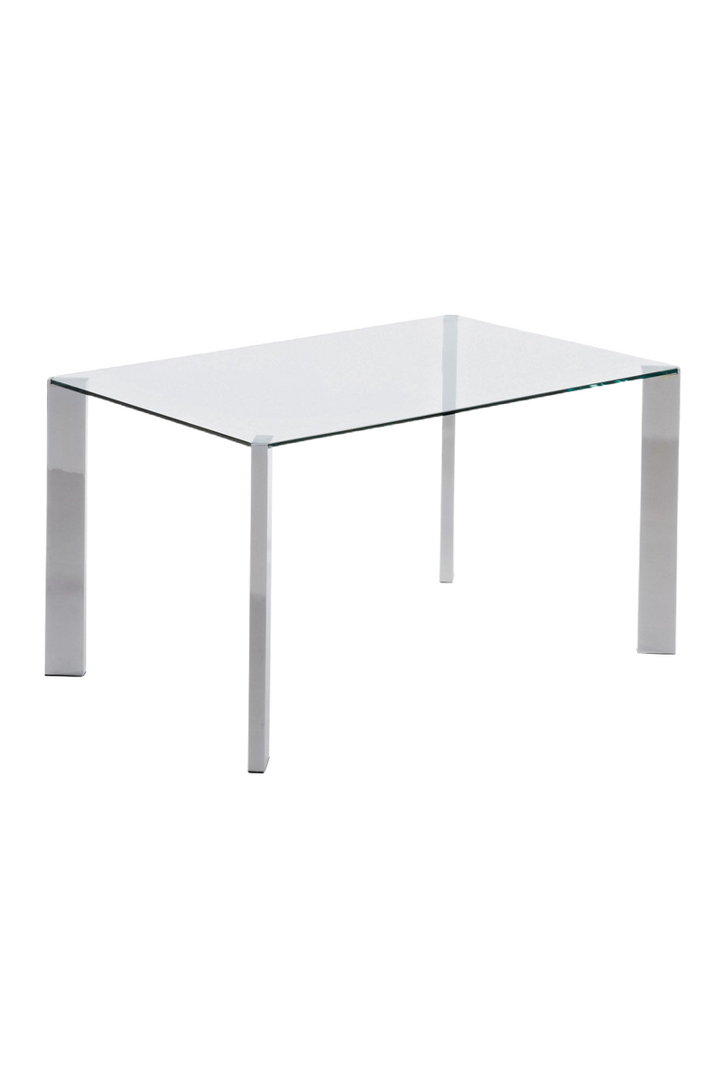 Chrome Legs Rectangular Glass Table | La Forma Spot | Woodfurniture.com