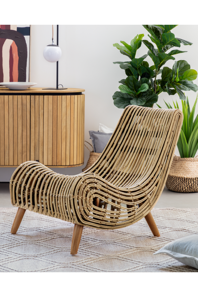 Curved Rattan Accent Chair | La Forma Akit | Woodfurniture.com