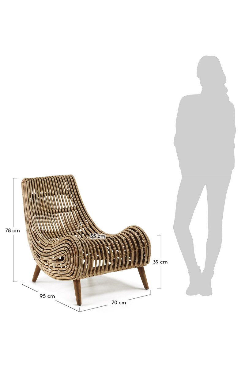 Curved Rattan Accent Chair | La Forma Akit | Woodfurniture.com