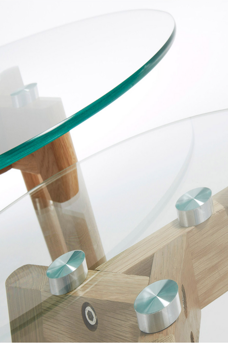 Glass Round Nesting Table Set | La Forma Kirb | Woodfurniture.com