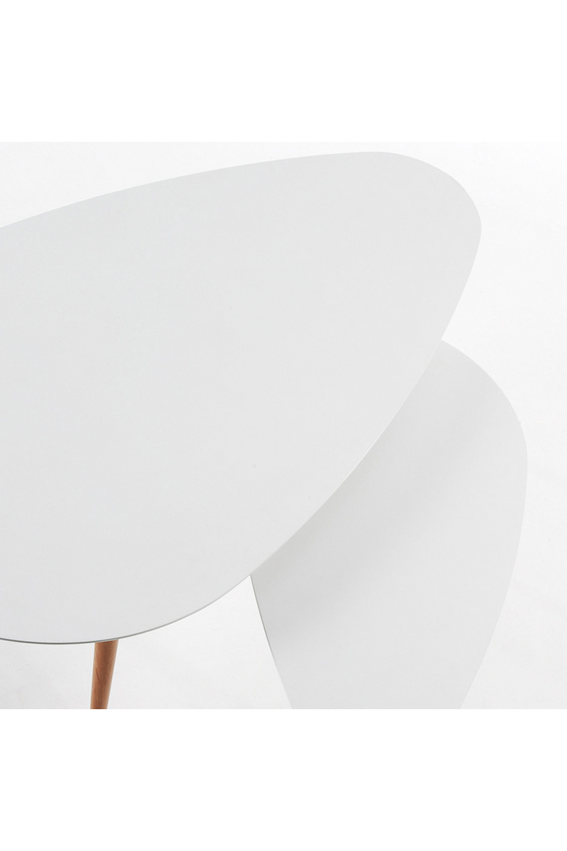 White Oval Nesting Table Set | La Forma Kirb | Woodfurniture.com