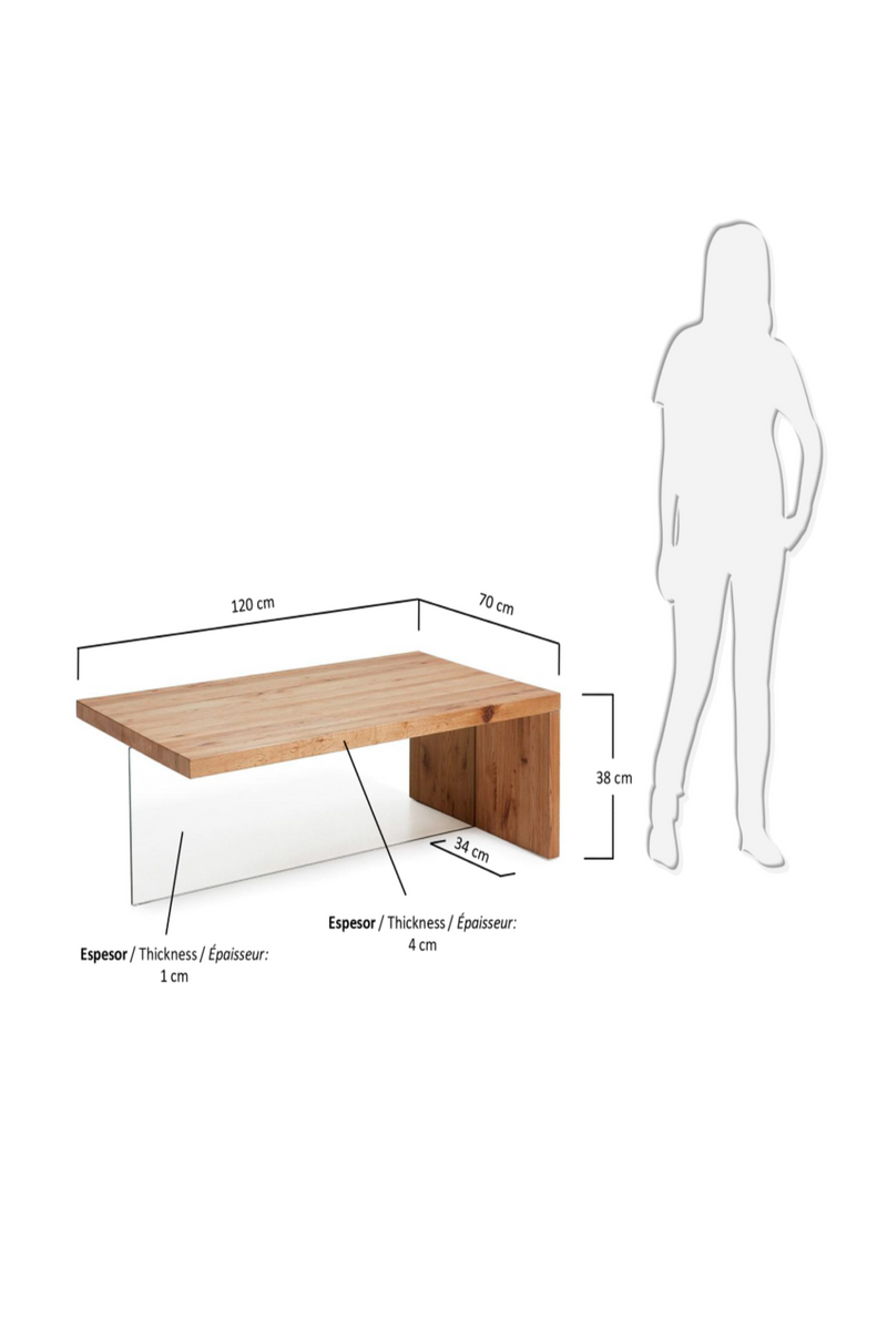 Floating Oak Top Coffee Table | La Forma Tulsi | Woodfurniture.com
