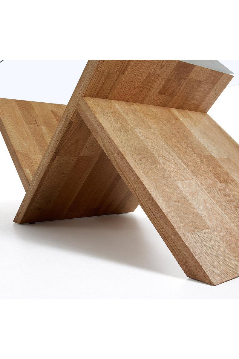 Solid Oak Zig Zag Leg Coffee Table | La Forma Waley | Woodfurniture.com