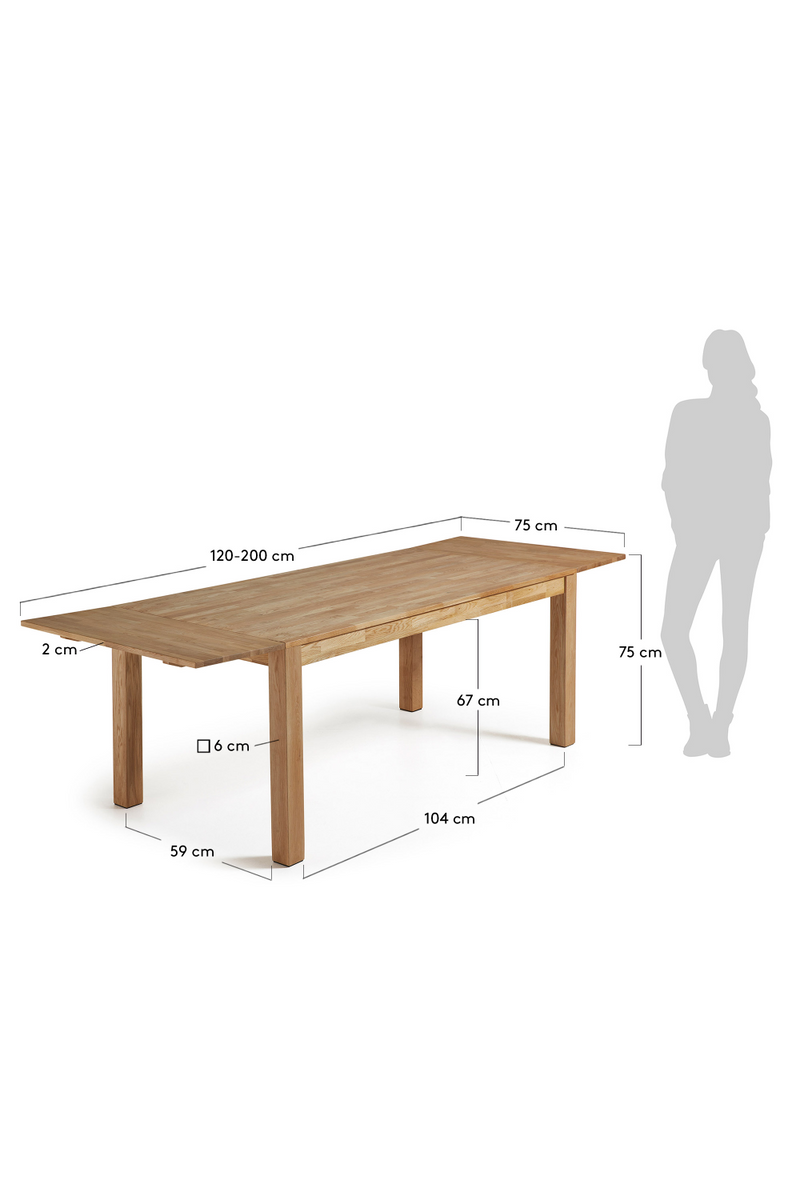 Oak Wood Extendable Dining Table | La Forma Isbel | Woodfurniture.com