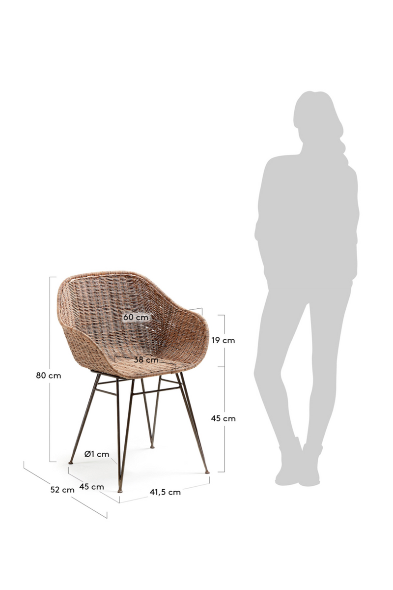 Natural Brown Rattan Arm Chair (2) | La Forma Chart | Woodfurniture.com