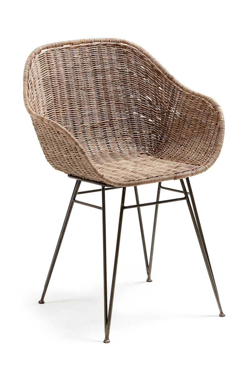 Natural Brown Rattan Arm Chair (2) | La Forma Chart | Woodfurniture.com