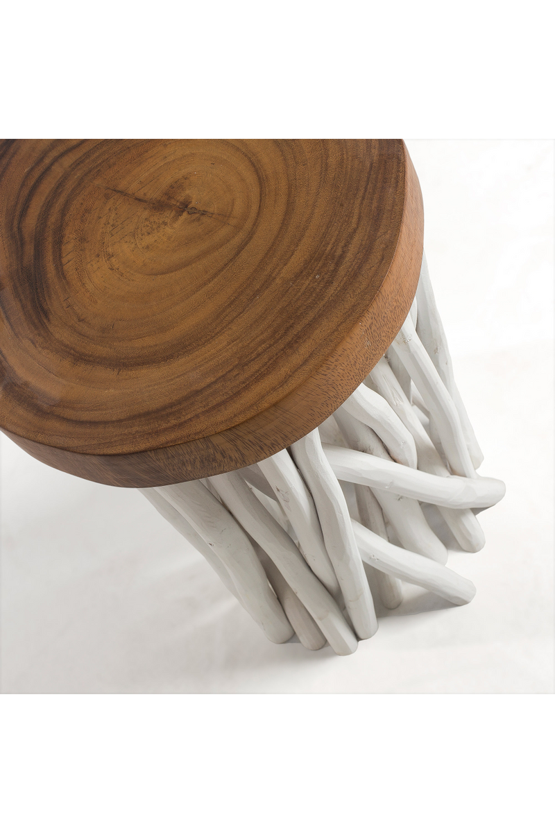 Teak Twigs Legs Side Table | La Forma Drom | Woodfurniture.com