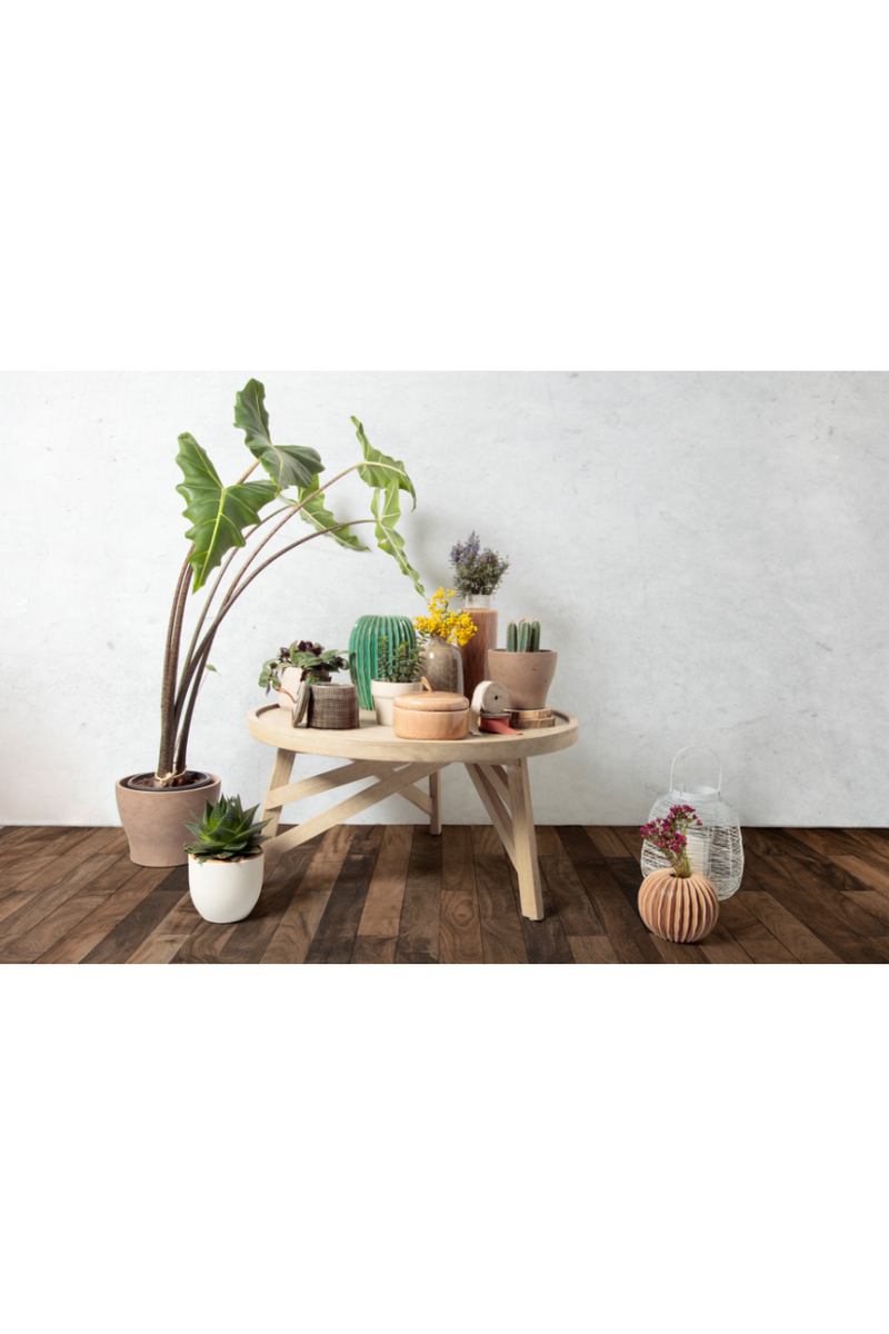 Round Gray Mindi Wooden Coffee Table | La Forma Tenda | Oroatrade.com