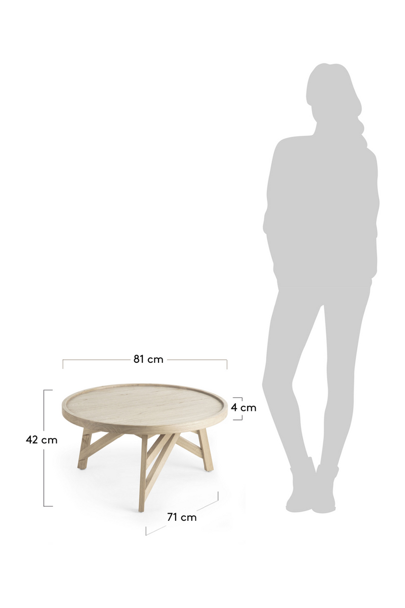Round Gray Mindi Wooden Coffee Table | La Forma Tenda | Oroatrade.com