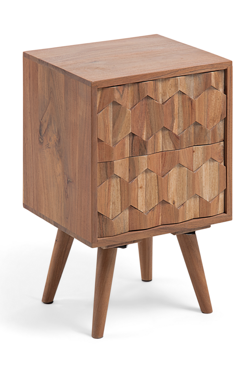 Carved Wood Night Stand | La Forma Khaleesi | Woodfurniture.com