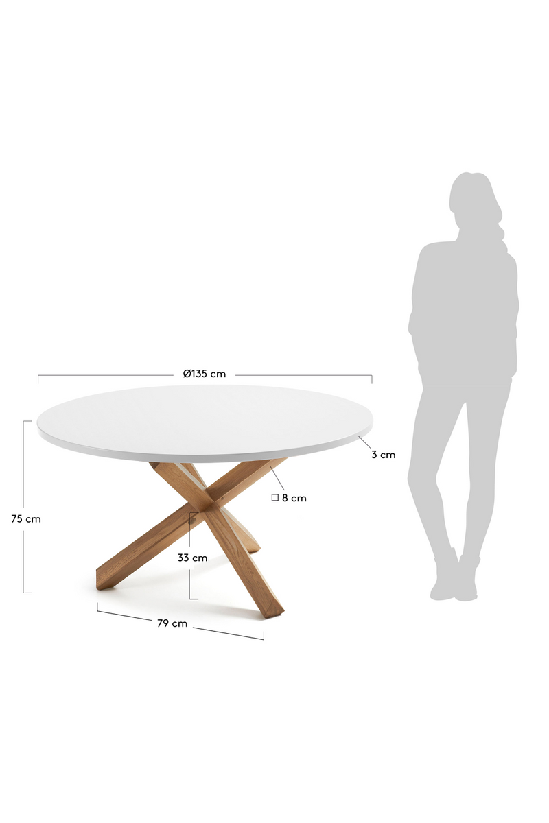 White Round Mikado Leg Dining Table | La Forma Lotus | Woodfurniture.com