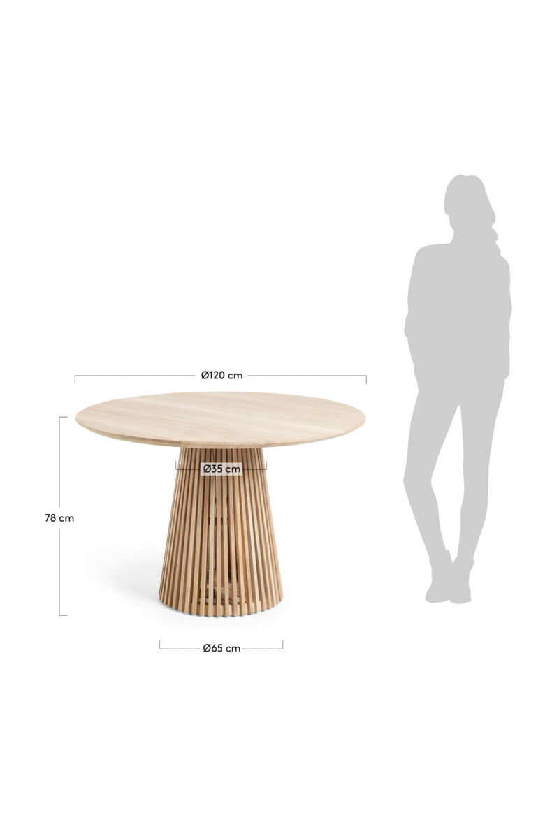 Round Teak Wood Pedestal Dining Table L | La Forma Irune | Woodfurniture.com