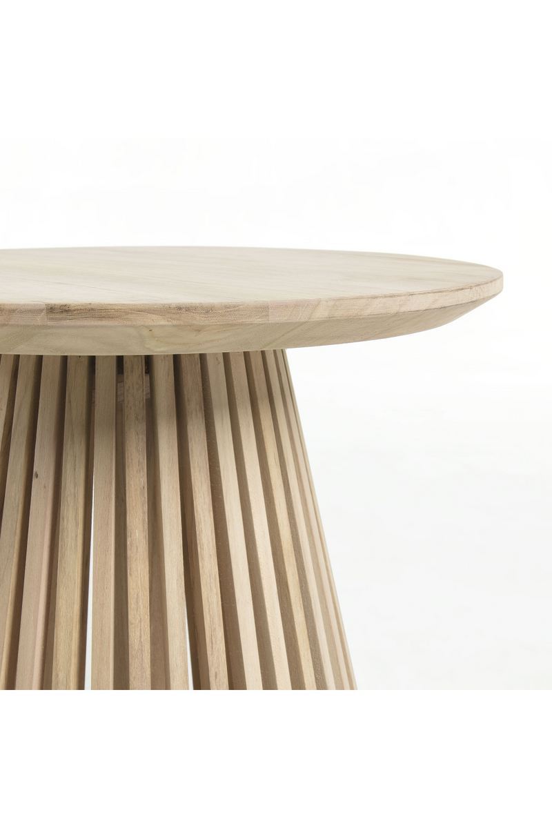 Round Teak Wood Pedestal Side Table | La Forma Jeanette | Woodfurniture.com