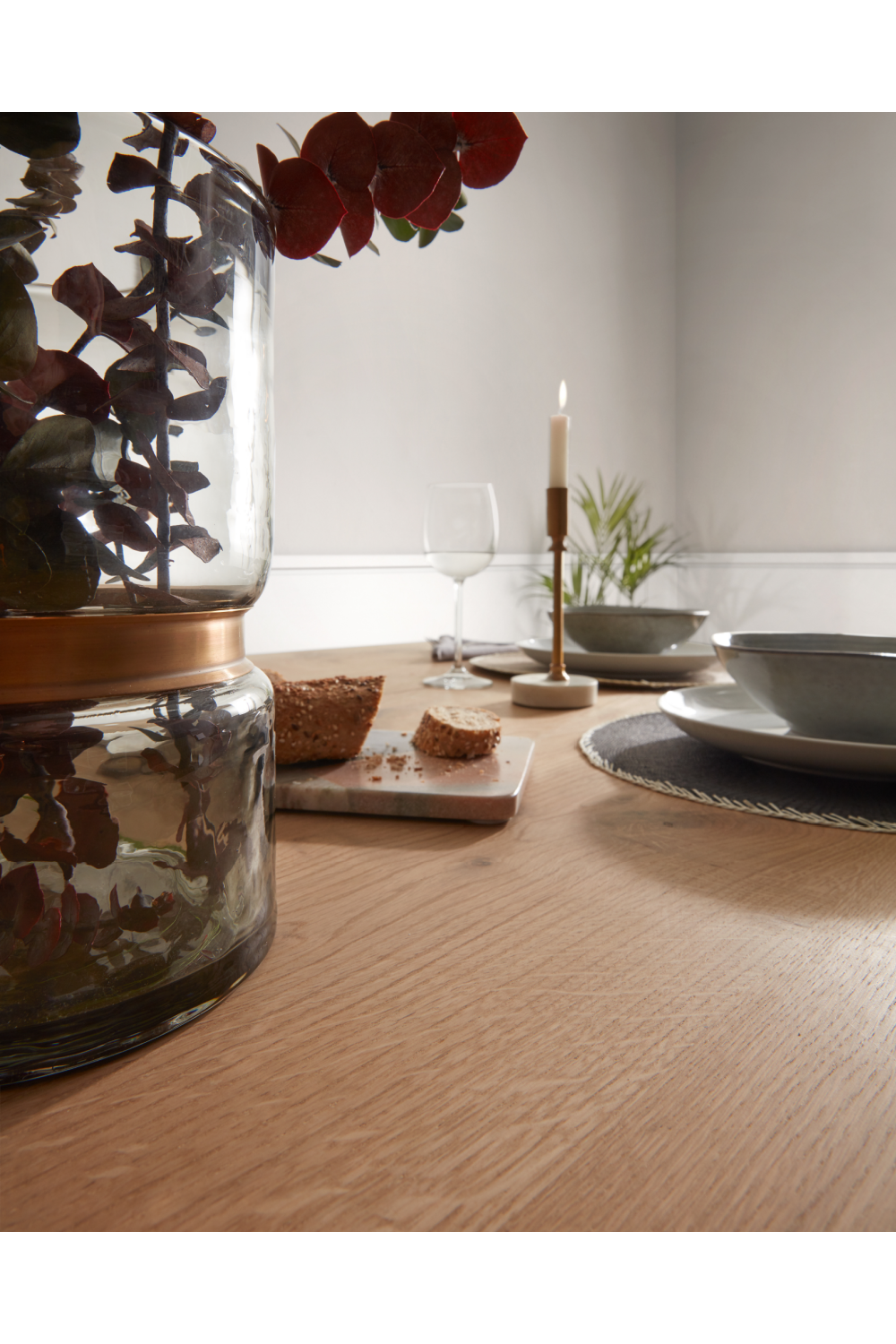 Oak White Wash Dining Table | La Forma Armande | Woodfurniture.com