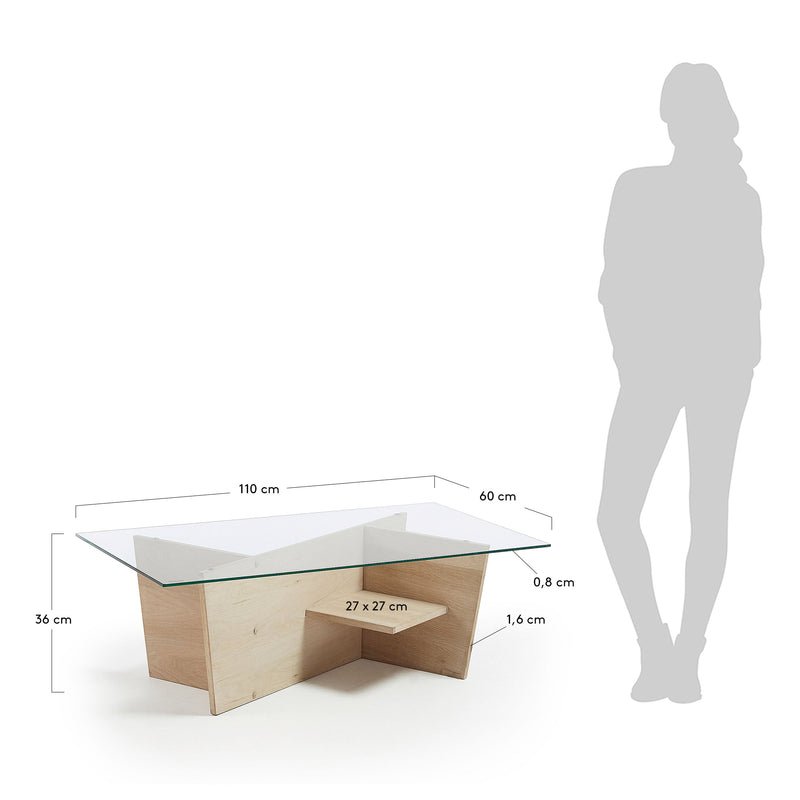 Geometric Oak Coffee Table | La Forma Balwind | Woodfurniture.com