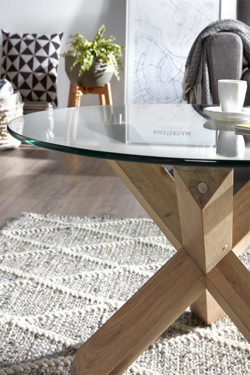 Glass Top Coffee Table | La Forma Lotus | Woodfurniture.com