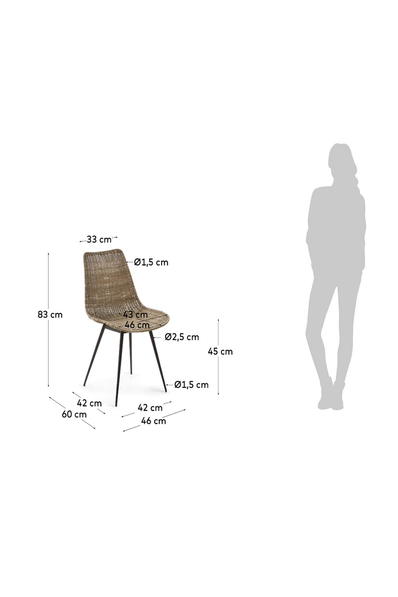 Natural Rattan dining chairs (2) | La Forma Equal | Woodfurniture.com