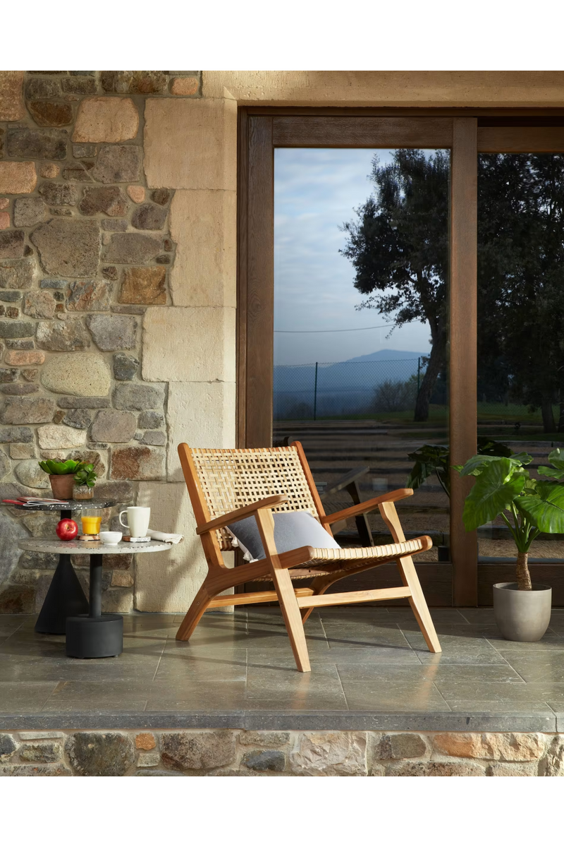 Gray Speckled Terrazzo Side Table | La Forma Delano | Woodfurniture.com