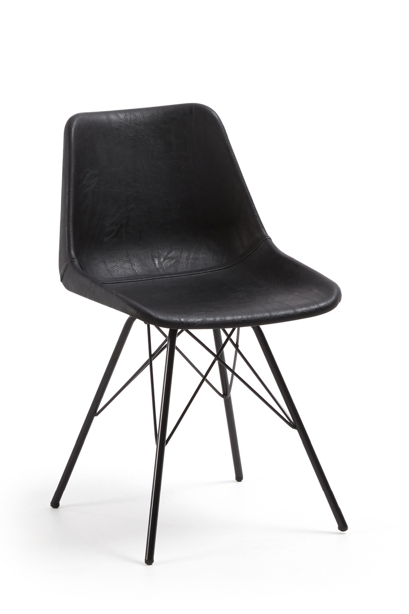 Black Leather Upholstered Accent Chairs (4) | La Forma Lionela | Woodfurniture.com