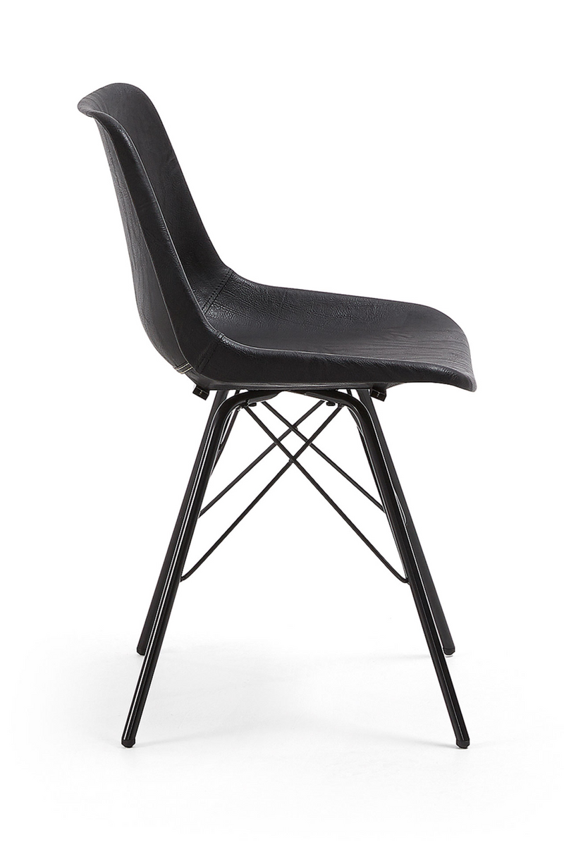 Black Leather Upholstered Accent Chairs (4) | La Forma Lionela | Woodfurniture.com