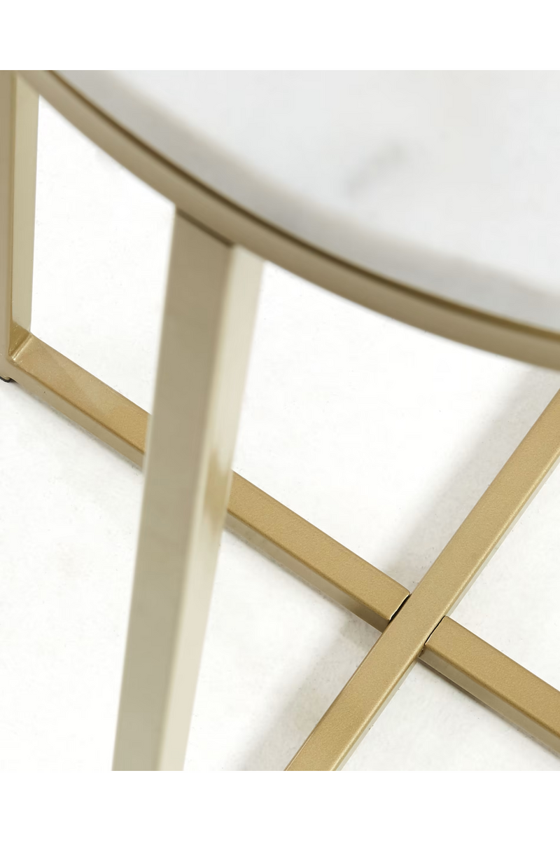 White Marble Side Table | La Forma Sheffield | Woodfurniture.com