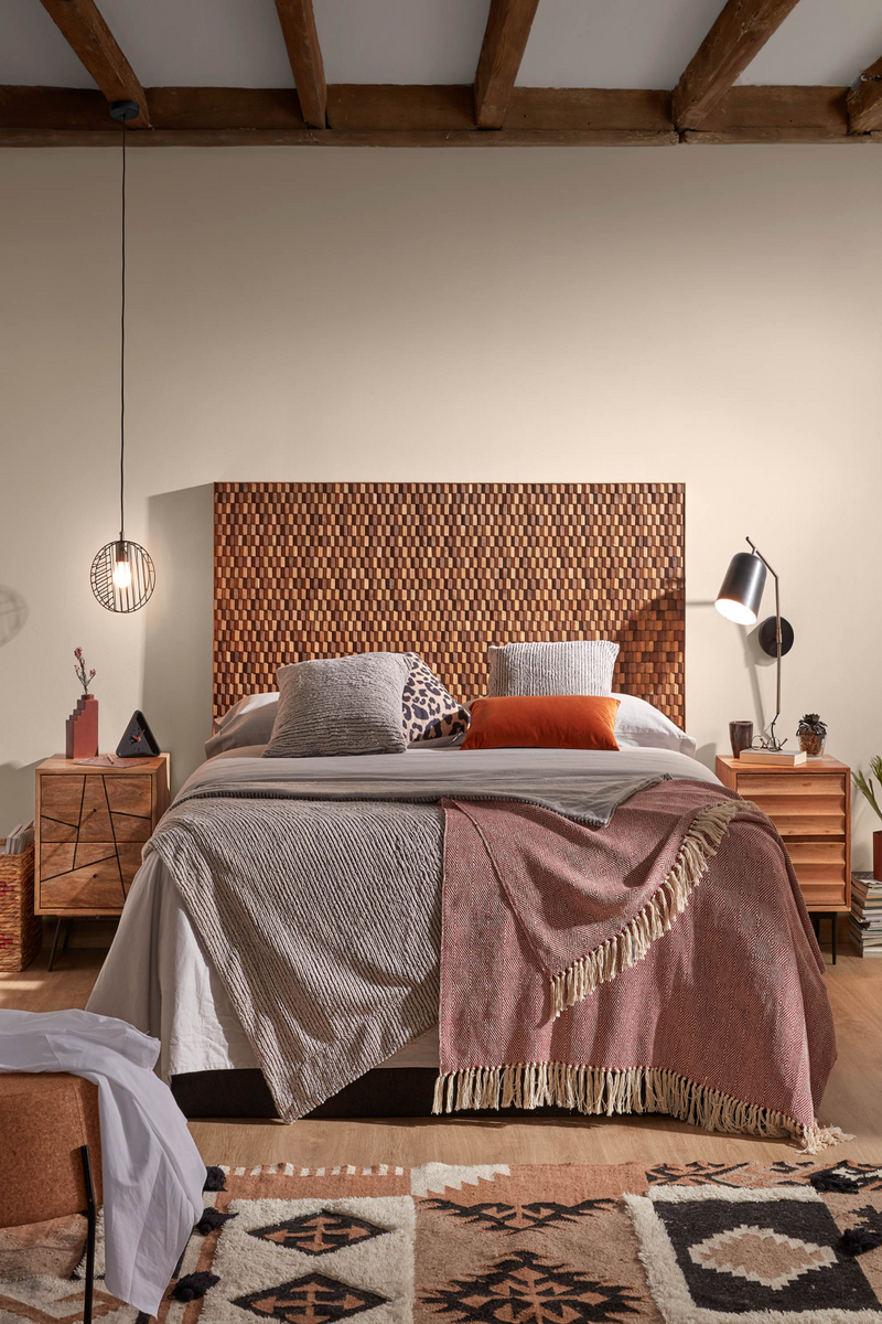 Geometric Mango Wood Bedside Table | La Forma Balia | Woodfurniture.com