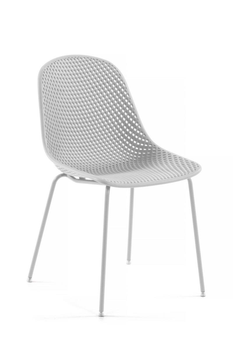 White Recycled Acrylic Outdoor Dining Chairs (4) | La Forma Quinby | Woodfurniture.com