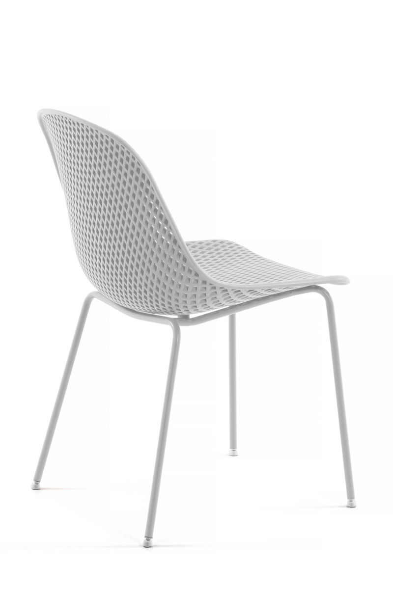 White Recycled Acrylic Outdoor Dining Chairs (4) | La Forma Quinby | Woodfurniture.com