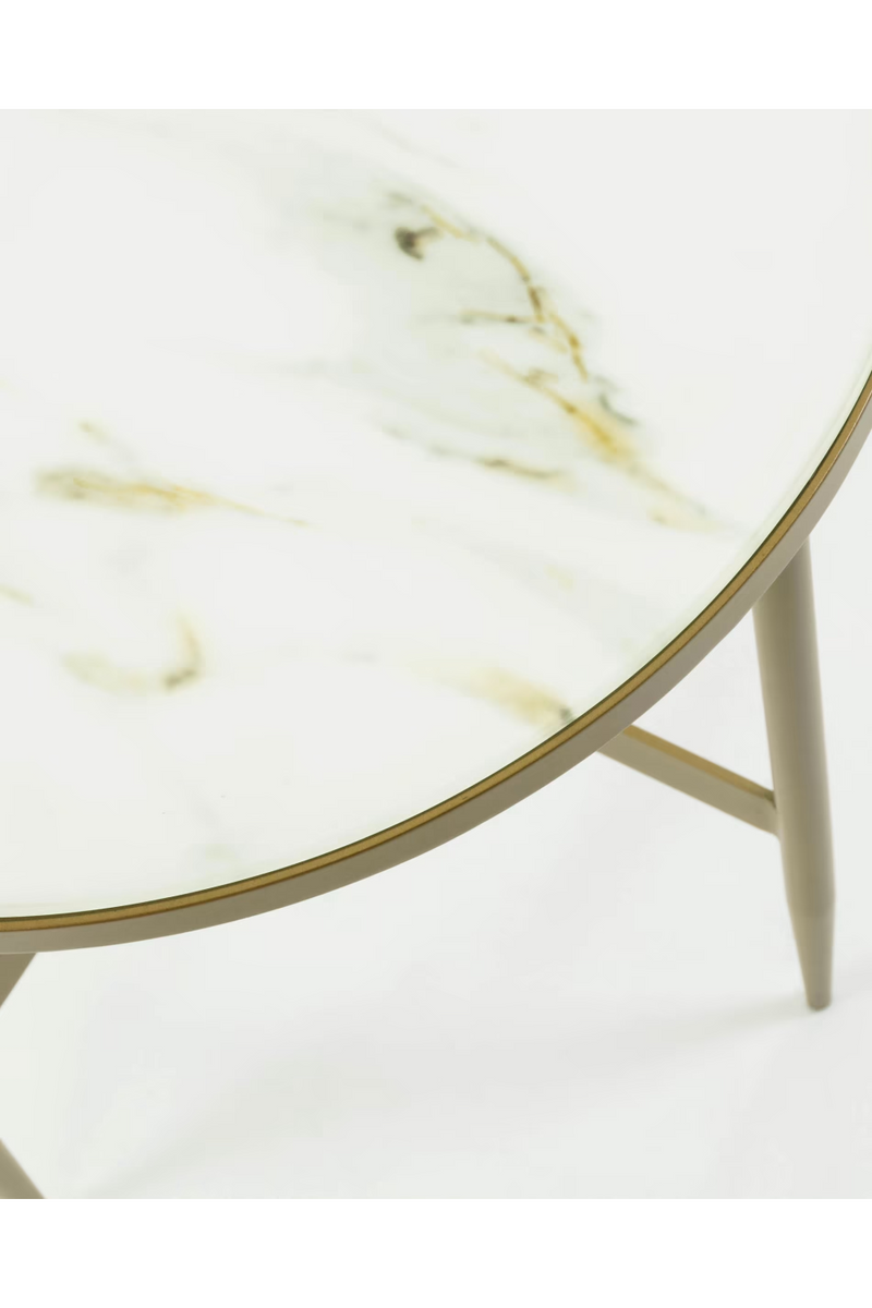 White Glass Side Table | La Forma Elisenda | Woodfurniture.com