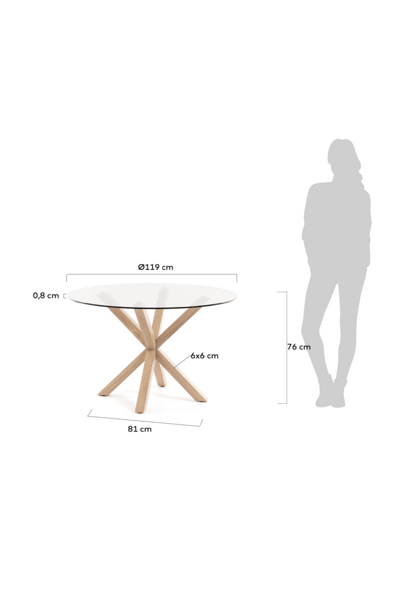 Round Glass Top Dining Table | La Forma Full Argo | Woodfurniture.com
