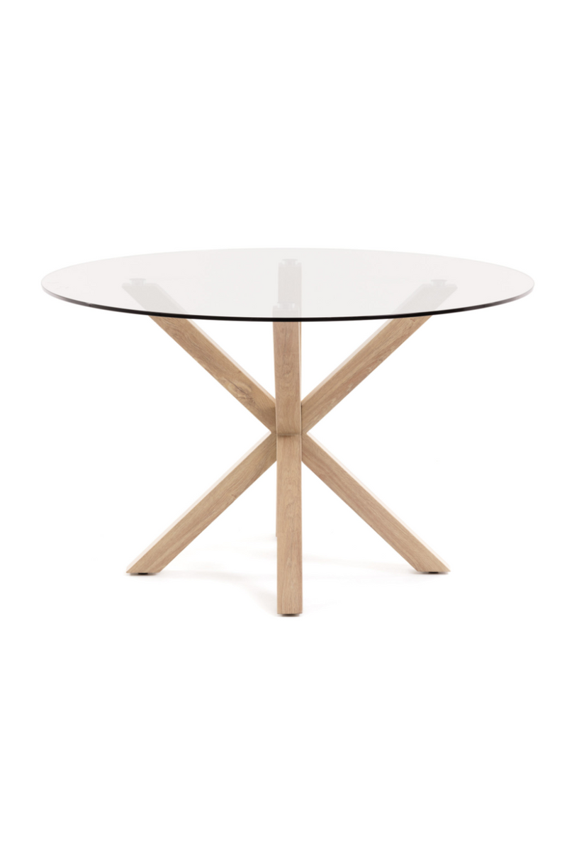 Round Glass Top Dining Table  | La Forma Full Argo | Woodfurniture.com
