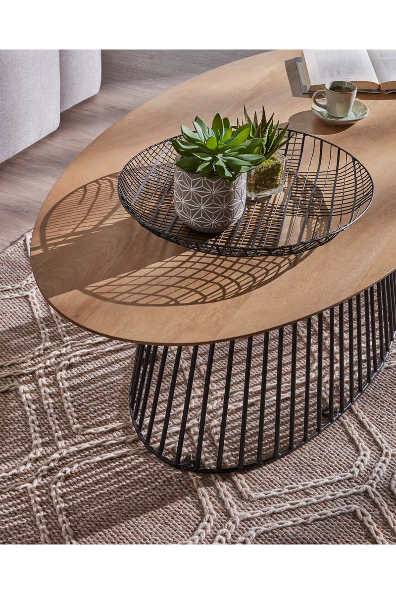 Oval Wooden Top Coffee Table | La Forma Leska | Woodfurniture.com
