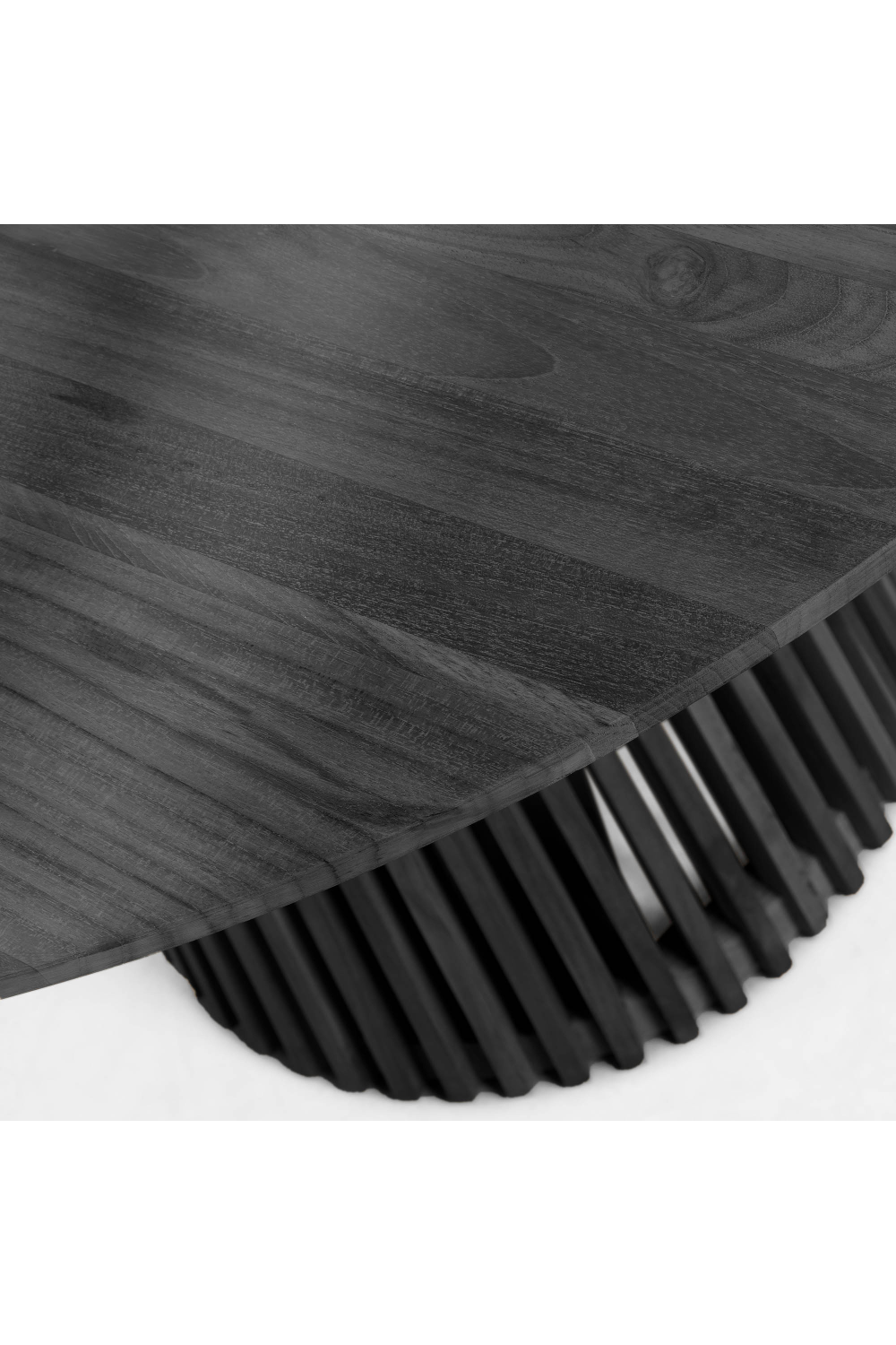 Round Black Teak Wood Pedestal Dining Table L | La Forma Jeanette | Oroatrade.com