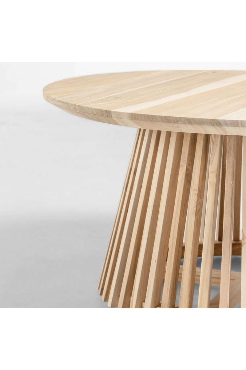 Round Teak Wood Pedestal Coffee Table | La Forma Jeanette | Woodfurniture.com
