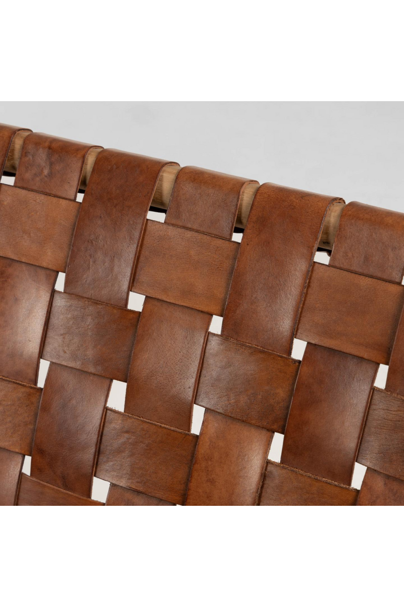 Brown Braided Leather Accent chair | La Forma Calixta | Woodfurniture.com