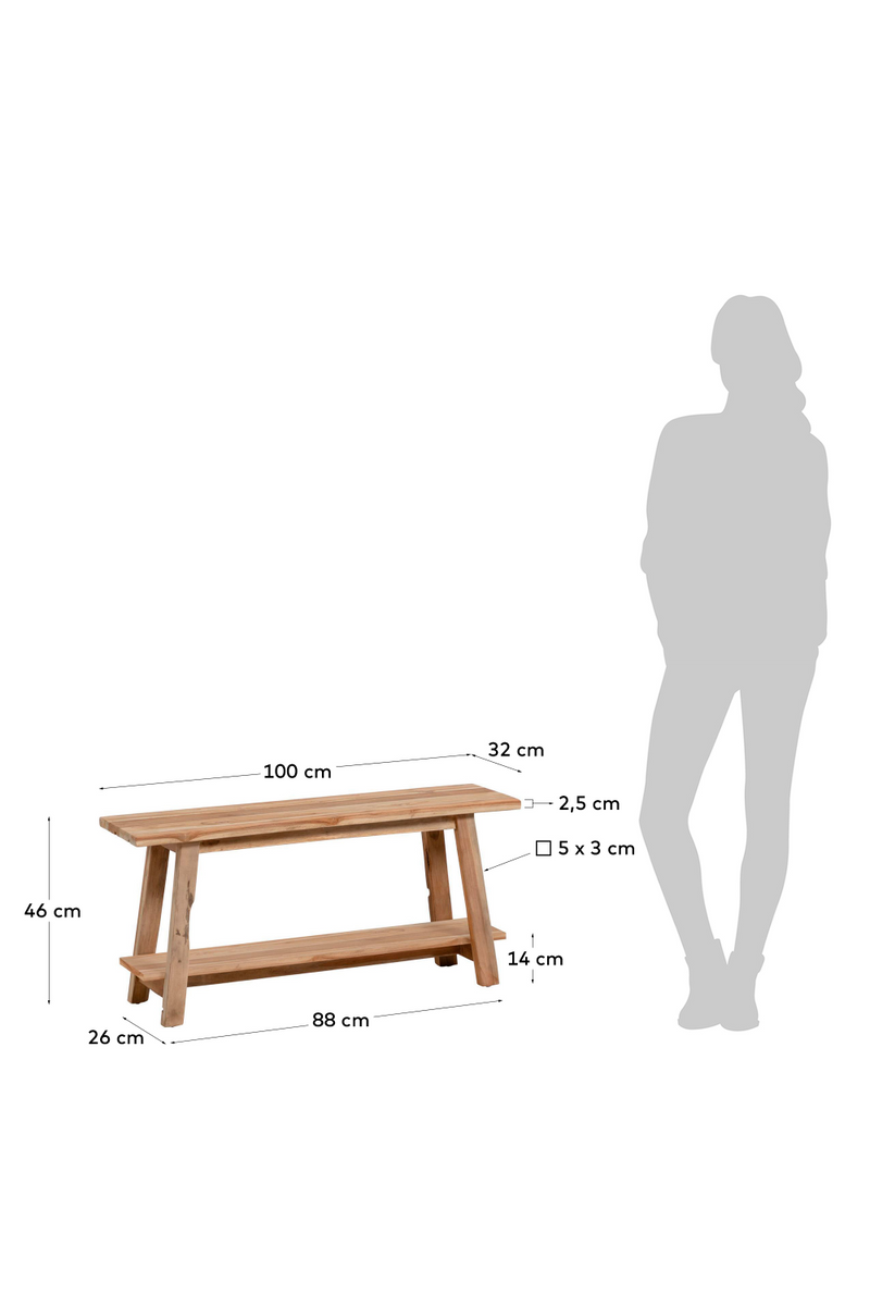 Teak Wooden Indoor/Outdoor Bench | La Forma Safara | Woodfurniture.com