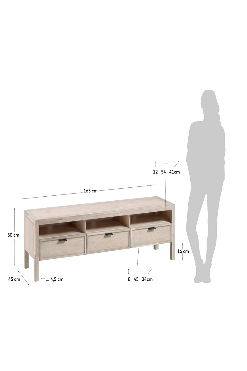Natural Wooden TV Stand | La Forma Alen | Woodfurniture.com
