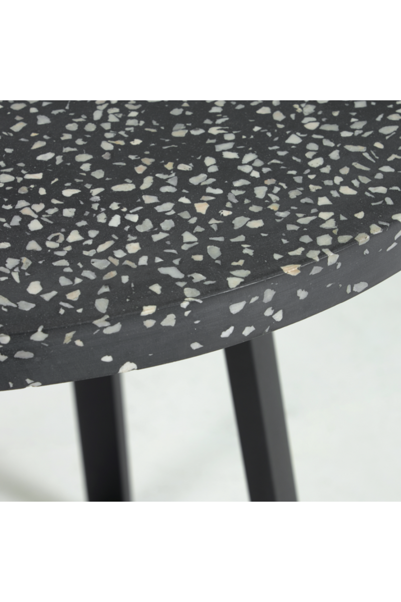 Black Terrazzo Round Outdoor Table | La Forma Tella | Woodfurniture.com