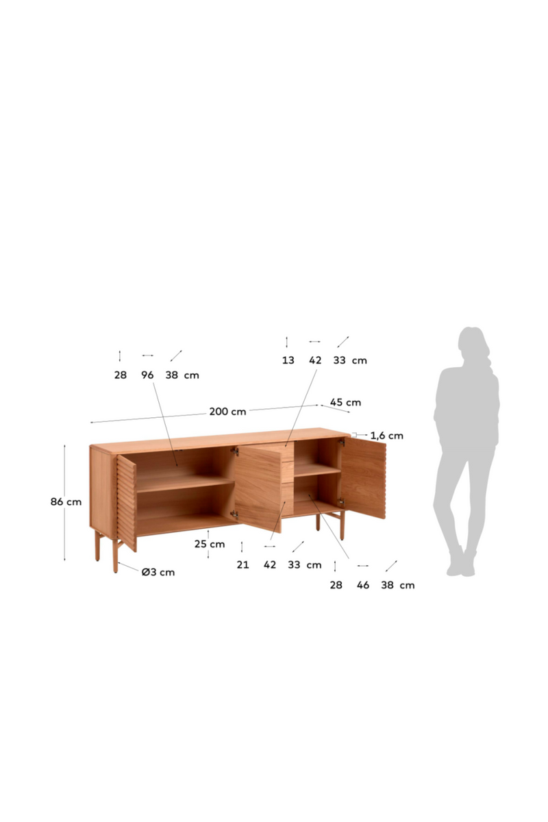 Natural Oak Sideboard - L | La Forma Lenon | Woodfurniture.com
