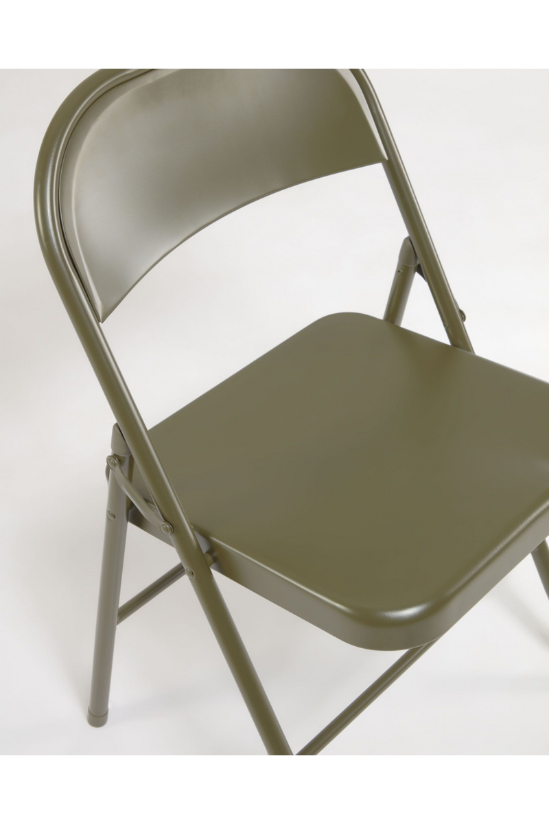 Green Metal Folding Chairs (2) | La Forma Aidana | Wood Furniture