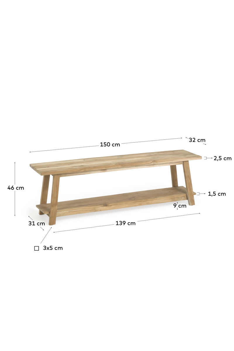 Recycled Teak Wooden Bench | La Forma Safara | Woodfurniture.com