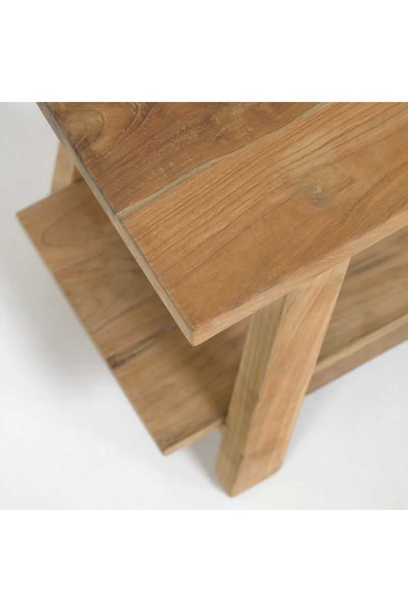 Recycled Teak Wooden Footstool | La Forma Safara | Woodfurniture.com