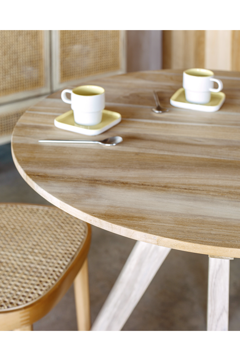 Small Round Teak Wooden Dining Table | La Forma Maial | Woodfurniture.com