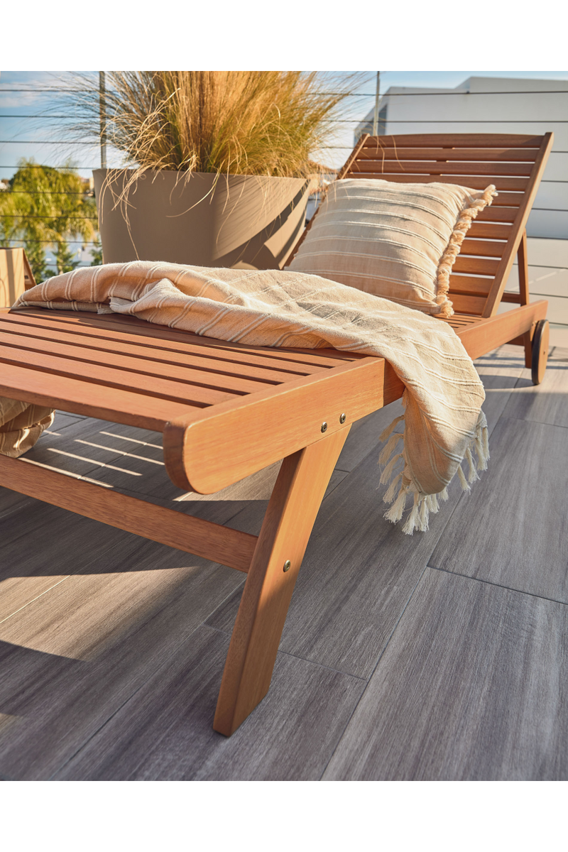 Solid Eucalyptus Wood Sun Lounger | La Forma Beila | Woodfurniture.com