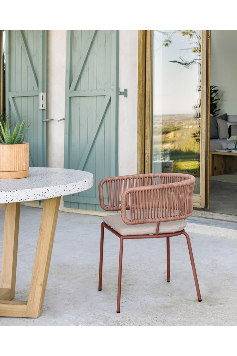 Terracotta Rope and Steel Outdoor Chairs (4) | La Forma Nadin | Woodfurniture.com